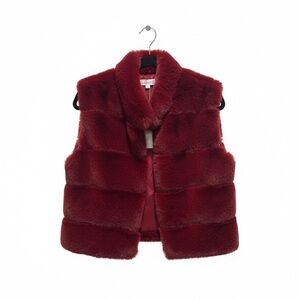 Elegant Burgundy Faux Fur Vest